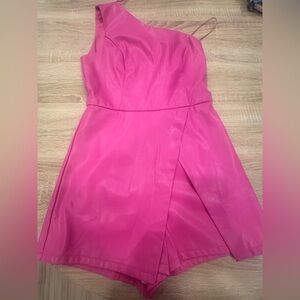 Chic One-Shoulder Pink Mini Dress